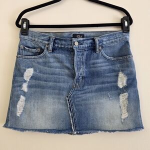 Rails Blue Distressed Denim Mini Skirt